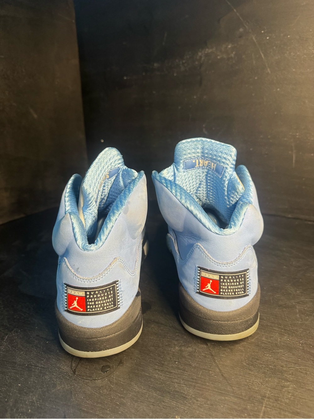 Men's Light Blue High-Top Basketball Sneakers Jordan 5 - Picture 2 of 6